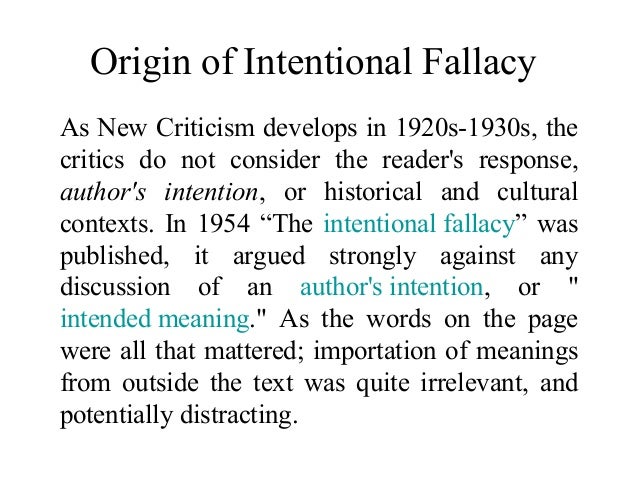 intentional fallacy wimsatt